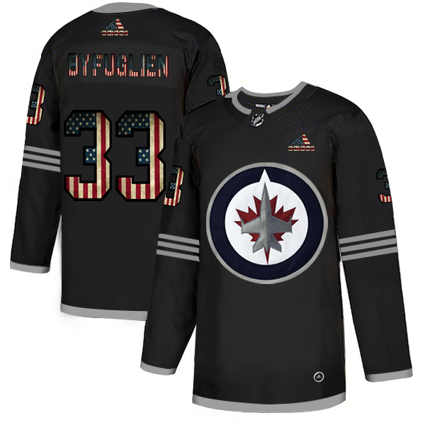 Winnipeg Jets #33 Dustin Byfuglien Adidas Men Black USA Flag Limited NHL Jersey